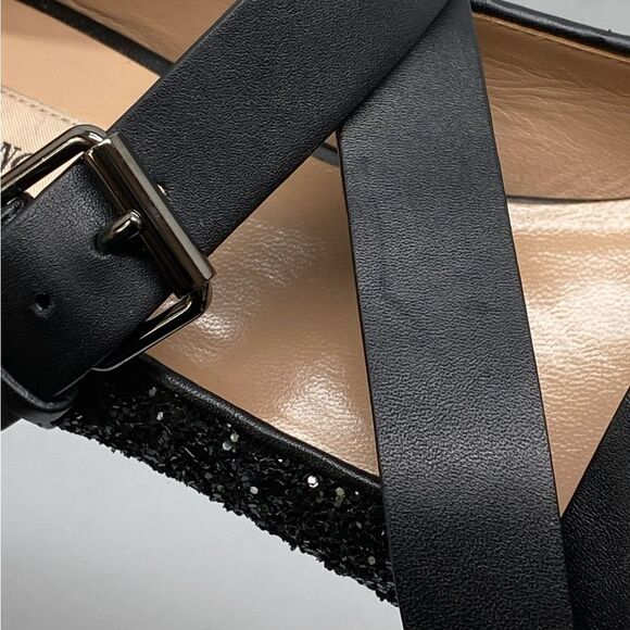 Valentino Garavani Rockstud Strappy Glitter Ballerina Flat size 37 - Picture 10 of 13